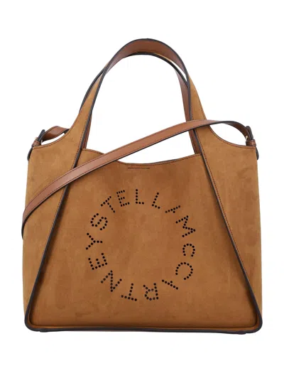 Stella Mccartney Logo Tote Bag In Brandy