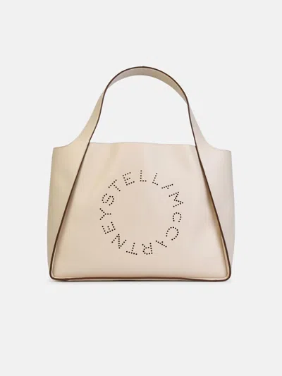 Stella Mccartney Logo Tote Bag In Almond White 'alter Mat'