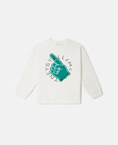 Stella Mccartney Logo Varsity Graphic Long Sleeve T-shirt In Cream