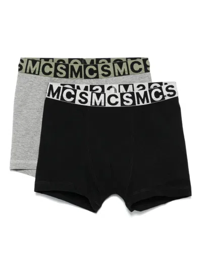 Stella Mccartney Kids' Logo-waistband Briefs (pack Of Two) In Black