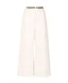 Stella Mccartney Logo Waistband Cropped Trousers In White