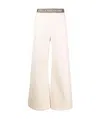 Stella Mccartney Logo-waistband Flared Trousers In White