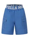 Stella Mccartney Blue Swim Shorts For Boy With Logo In Blue