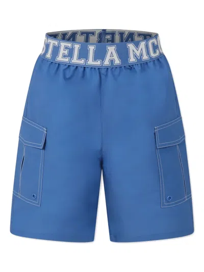 STELLA MCCARTNEY LOGO-WAISTBAND SWIM SHORTS