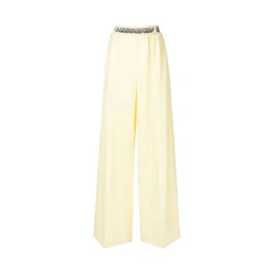 Stella Mccartney Logo Wool Pants In Yellow