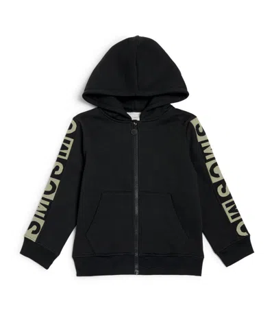 Stella Mccartney Kids' Fleece Zip Hoodie In Black