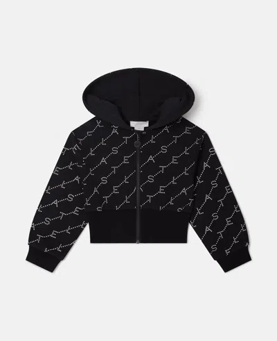 Stella Mccartney Logo Zipper Hoodie In Black