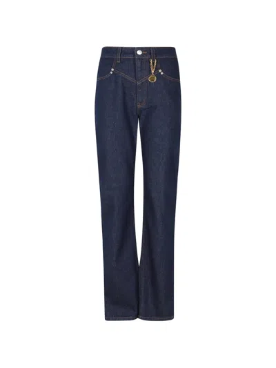 Stella Mccartney Logo-charm Straight-leg Jeans In Animal Print