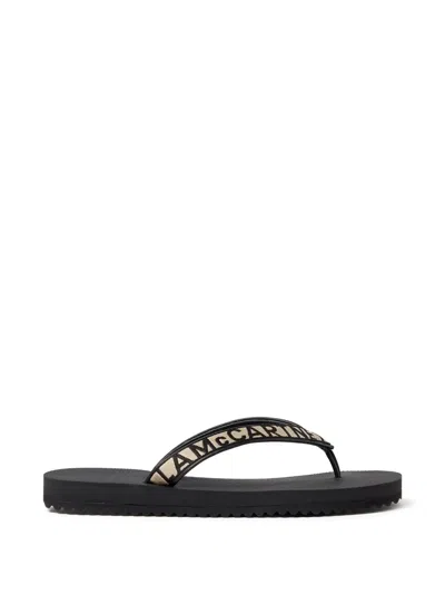 Stella Mccartney Logo-detail Thong-strap Sandals In Black
