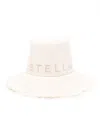 Stella Mccartney Stella Mc Cartney Logo Canvas Fedora Hat In Neutrals