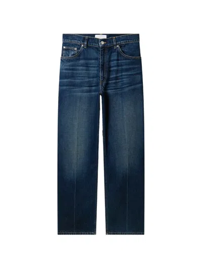 Stella Mccartney Logo-embroidered Wide-leg Jeans In Blue