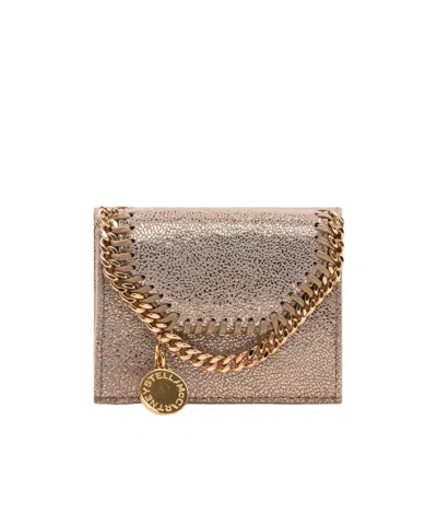Stella Mccartney Logo-engraved Chain Wallet In Nude