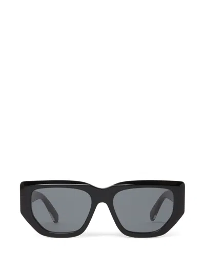 Stella Mccartney Logo-engraved Rectangle-frame Sunglasses In Schwarz
