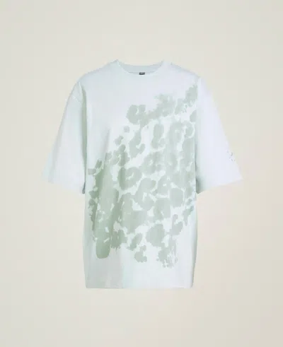 Stella Mccartney Logooversized Leopard Print T-shirt In Blue