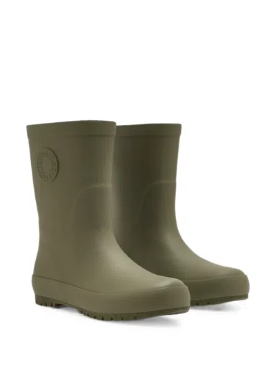 Stella Mccartney Kids' Logo-patch Boots In Green
