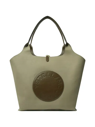 Stella Mccartney Logo-patch Tote Bag In Green
