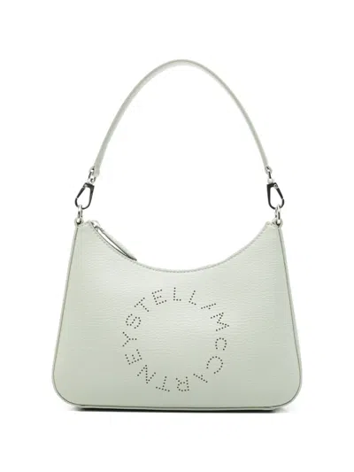 Stella Mccartney Logo-perforated Shoulder Bag In Green