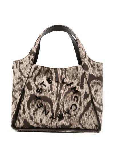 Stella Mccartney Logo-plaque Tote Bag In Neutral