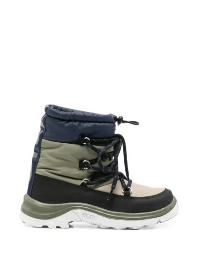 Stella Mccartney Kids' Logo-print Panelled Boots In Green