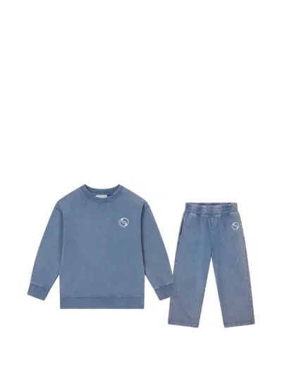Stella Mccartney Kids' Logo-print Tracksuit In Blue