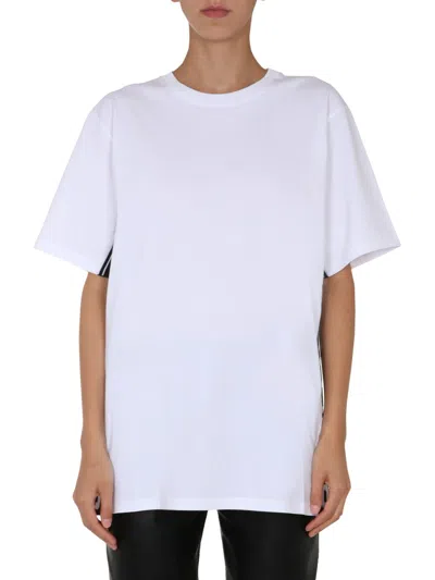 Stella Mccartney Logo-stripe Oversized T-shirt In White