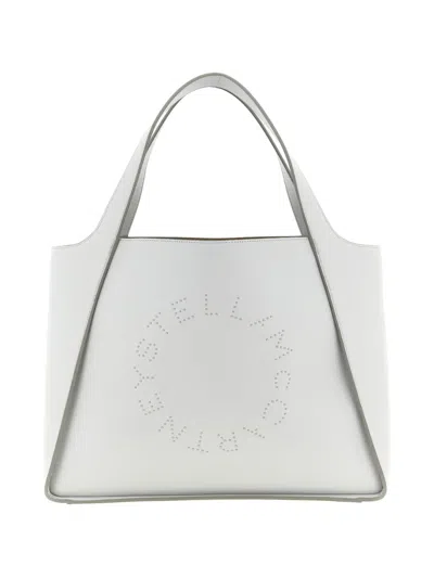 Stella Mccartney Logo-studded Tote Bag In Gray