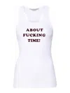 Stella Mccartney Ribbed Sleeveless Tank Top With Text In White
