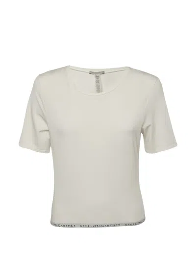 Pre-owned Stella Mccartney Logo-trim Crew-neck T-shirt In Neutral