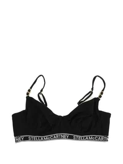 Stella Mccartney Logo-underband Underwired Bra In Black