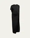 Stella Mccartney Long Asymmetric Gown In Black