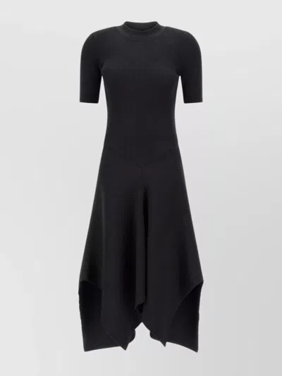 Stella Mccartney Long Dress With Asymmetric Hem And Short Sleeves