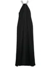 Stella Mccartney Draped Halter Dress Chain Embellishment