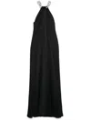 Stella Mccartney Draped Halter Dress Chain Embellishment In Black
