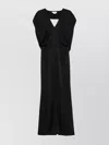 Stella Mccartney Abito Lungo In Raso Nero Donna In Black