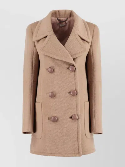 Stella Mccartney Double-breasted Wool Coat In Beige