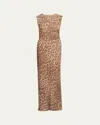 Stella Mccartney Leopard Sleeveless Maxi Dress In Mulcr Brow