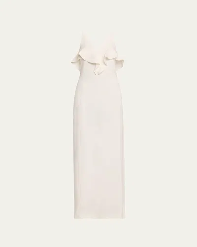 Stella Mccartney Long Ruffle Tank Dress In White