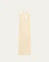 Stella Mccartney Long Sheer Sequined Tank Gown In Cream