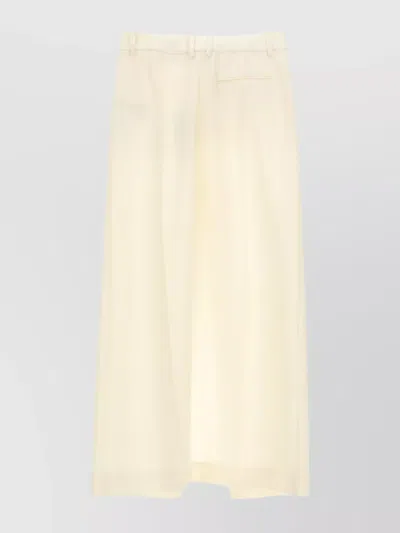 Stella Mccartney Long Skirt With Belt Loops And Front Slit In Neutral