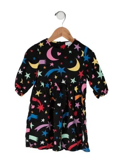 Pre-owned Stella Mccartney Babies' Long Sleeve All Over Print Dress In Black