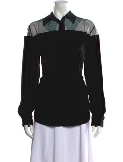 Pre-owned Stella Mccartney Long Sleeve Blouse In Black