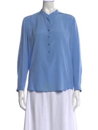 Pre-owned Stella Mccartney Long Sleeve Blouse In Blue
