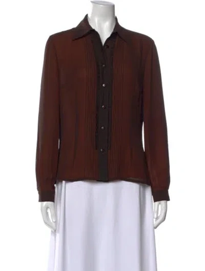 Pre-owned Stella Mccartney Long Sleeve Blouse In Brown