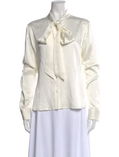 Pre-owned Stella Mccartney Long Sleeve Blouse In White