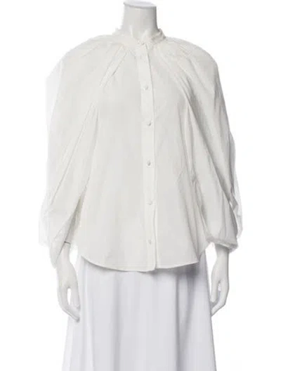 Pre-owned Stella Mccartney Long Sleeve Blouse In White