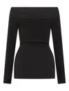 Stella Mccartney Boat-neck Long-sleeve Top In Black