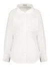 Stella Mccartney Long-sleeve Button-up Cotton Poplin Shirt In White