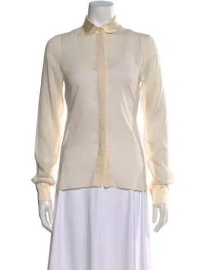 Pre-owned Stella Mccartney Long Sleeve Button-up Top In Neutral