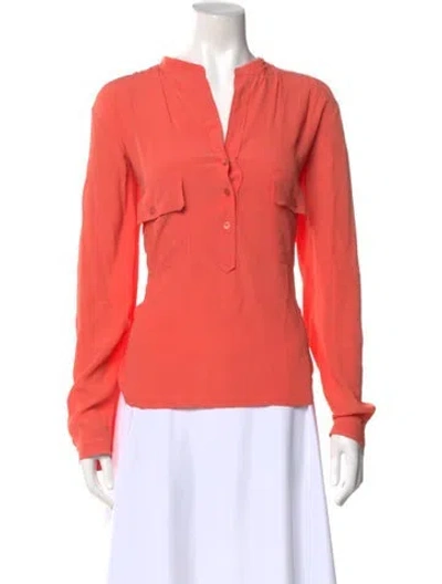 Pre-owned Stella Mccartney Long Sleeve Button-up Top In Orange
