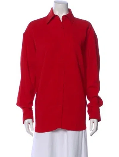 Pre-owned Stella Mccartney Long Sleeve Button-up Top In Red